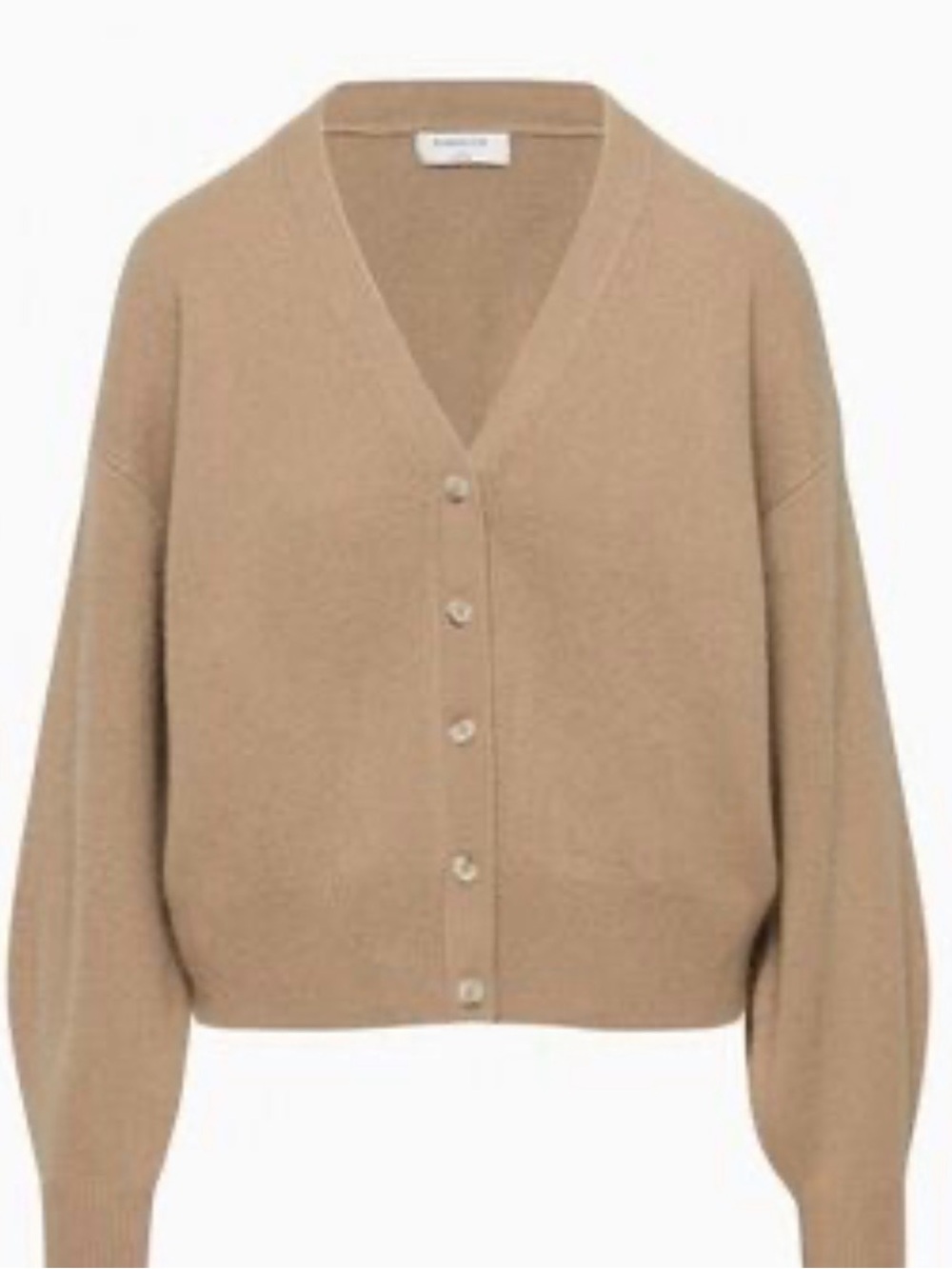 Babaton Cropped V-Neck Button Cardigan - Camel